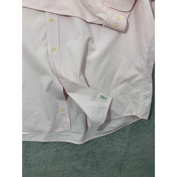 PENINSULA CLUB 2XL 18-18.5 80's Two Ply 100% Combed Cotton Pink Dress Shirt FLAW - Picture 7 of 10